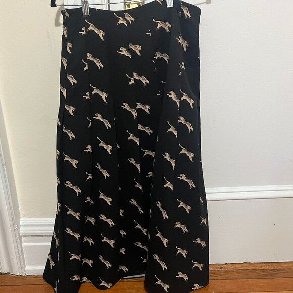 Dian von Furstenberg Skirt with tiger print and pleats - Picture 1 of 3